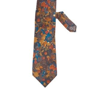 UNGARO Paris 100% Silk tie Necktie Abstract Blue Green Black